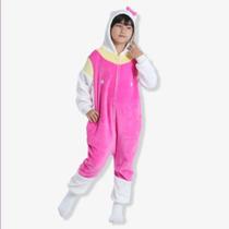 Macacão Kigurumi Infantil Hello Kitty de 9 a 10 Anos Macacão Kigurumi Infantil Hello Kitty de 9 a 10 Anos
