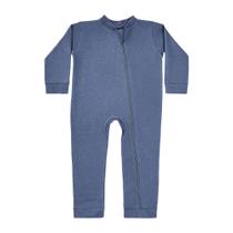 Macacão Levinho Sem Pé Azul-Jeans Algodão C/ Zíper Bebê 18-24 Meses 1080 Olsen