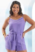 macacão lilais ecuro no tamanho 40 -uma boa opção para o seu dia casual.