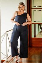 Macacão Linho Preto Safira Manifesto - Elegante e Confortável