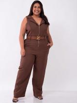 Macacão Longo Alfaiataria Plus Size - REF.9669 Macacão Longo Alfaiataria Plus Size - REF.9669