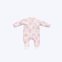 Macacão Longo Algodão Bebê Menina Anjos Baby 251812F Rosa Bebe