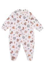 Macacão longo algodão egipicio ziper estampa animais floresta Macacão longo algodão egipicio ziper estampa animais floresta