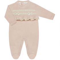 Macacão longo babadinhos em plush Ursa Rosa - Mini & Co. - Macacão longo babadinhos em plush Ursa Rosa - Mini & Co. -