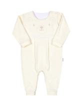 Macacão Longo Bebê Neutro Malha Coton Bordado Paraiso 15362 Macacão Longo Bebê Neutro Malha Coton Bordado Paraiso 15362