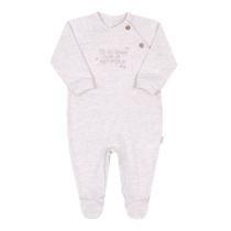 Macacão Longo Bebê Neutro Malha Tricot Bordado Paraiso 15366