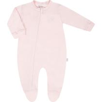 Macacão Longo Com Zíper Hug Rosa Claro