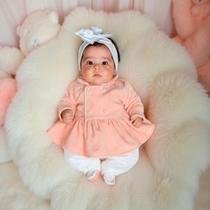 Macacão Longo de Plush para Bebê Eloá Rosê 03 peças