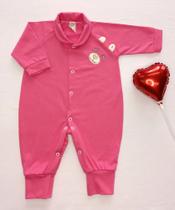 Macacão Longo em Malha - Bordado de Ursa com detalhes nas Orelhinhas - Nethuno Baby