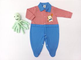 Macacão Longo em Malha com Bordado de Leãozinho - Nethuno Baby Macacão Longo em Malha com Bordado de Leãozinho - Nethuno Baby