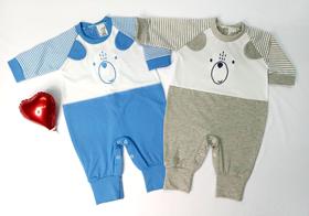 Macacão Longo em Malha Urso com Orelhas - Nethuno Baby