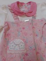 Macacão Longo Estampado Luxo Bebê Menina Enxoval Verão 13658