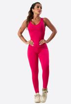 Macacão longo Feminino Costas Aberta Fitness Academia