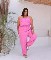 Macacão Longo Feminino Pantalona sem alça Plus Size Macacão Longo Feminino Pantalona sem alça Plus Size
