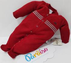 Macacão Longo Fio Tricô Luxo Bebe Menino Paraiso Cod 10155 Macacão Longo Fio Tricô Luxo Bebe Menino Paraiso Cod 10155