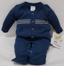 Macacão Longo Fio Tricô Luxo Paraiso Moda Bebe Menino 10155