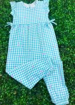 Macacão Longo Infantil Fem Estampado Xadrez