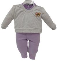 Macacão Longo Inverno Bebê Menina Zafielo Finta Blusa Rf 548
