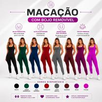 Macacão Longo Legg Fitness Academia (Bojo Removível) Cor:FusciaTamanho:G