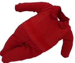 Macacão Longo Luxo Bebê Menina Bordado Enxoval Ref 2836 Macacão Longo Luxo Bebê Menina Bordado Enxoval Ref 2836