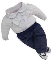Macacão Longo Luxo Bebê Menina Finta Conjunto Katita 2397 Macacão Longo Luxo Bebê Menina Finta Conjunto Katita 2397