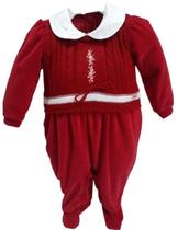 Macacão Longo Luxo Bebê Menina Plush + Tricô Paraiso 14519 Macacão Longo Luxo Bebê Menina Plush + Tricô Paraiso 14519