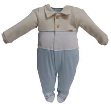 Macacão Longo Luxo Bebê Menino Malha Algodão Paraiso 15342 Macacão Longo Luxo Bebê Menino Malha Algodão Paraiso 15342