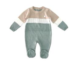 Macacão Longo Luxo Bebê Menino Malha Tricô Paraiso Rf 14705 Macacão Longo Luxo Bebê Menino Malha Tricô Paraiso Rf 14705