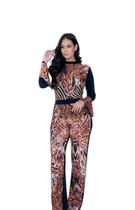 Macacão Longo Manga Longa Animal Fashion Macacão Longo Manga Longa Animal Fashion