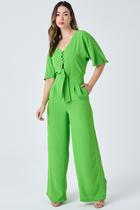 Macacão Longo PKS com Amarração Verde Macacão Longo PKS com Amarração Verde