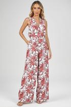 Macacão Longo PKS Estampado Mix Laranja