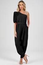 Macacão Longo PKS Um Ombro Só Preto