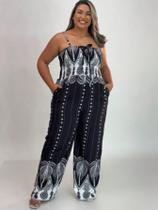 Macacão Longo Plus Size Casual elegante Tecido - REF.9337
