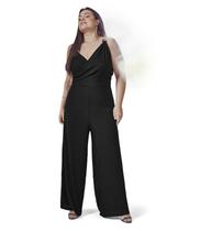 Macacão Longo Plus Size Secret Glam Preto