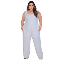 Macacão Longo Plus Size Tamanho Grande Moda Maior Tendência