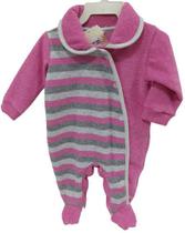 Macacão Longo Plush Bebê Menina Inverno Chuquinha Baby RN