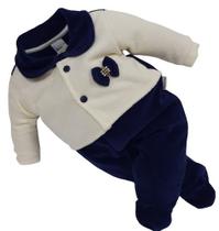 Macacão Longo Plush Bebê Menina Luxo Inverno Enxoval 2793