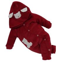 Macacão Longo Plush Bebê Menino Inverno Capuz Bordado 2100 Macacão Longo Plush Bebê Menino Inverno Capuz Bordado 2100