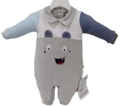 Macacão Longo Plush Bebê Menino Inverno LeBhua Paraiso 13344