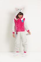 Macacao Longo Plush Capuz Infantil Menina Lessa Kids 7720 Macacao Longo Plush Capuz Infantil Menina Lessa Kids 7720