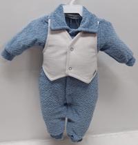 Macacão Longo Plush Finta Colete Bebê Menino Zafielo 705