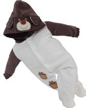 Macacão Longo Plush Luxo Bebê Menino Inverno Bordado 2774