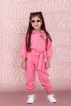 Macacao longo rosa e dourado aviador bambollina Macacao longo rosa e dourado aviador bambollina