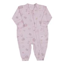 Macacão Longo Suedine Bebê Menina Rosa Le Bhua / Paraiso 459