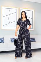 Macacao Longo Viscolycra Bolso Feminino Pantalona