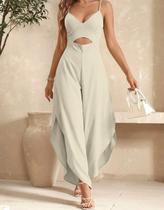 Macacão Longo Viscose Feminino Soltinho Pantacourt Pantalona Alcinha Social