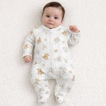 Macacão longo zíper em algodão egípcio Urso Azul- Mini & Co. -