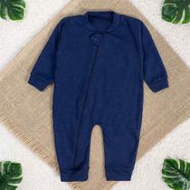 Macacão Longo Zíper Em Suedine Para Bebê Menino Marinho Cor:Azul MarinhoTamanho:9-12M Macacão Longo Zíper Em Suedine Para Bebê Menino Marinho Cor:Azul MarinhoTamanho:9-12M