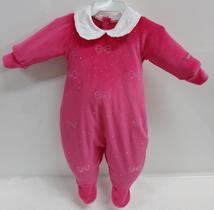 Macacão Luxo Bebê Menina Plush Strass Inverno LessaKids 9210