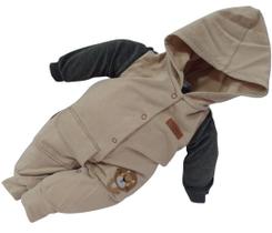 Macacão Luxo Bebê Menino Zafielo Plush Capuz Enxoval Rf 574 Macacão Luxo Bebê Menino Zafielo Plush Capuz Enxoval Rf 574